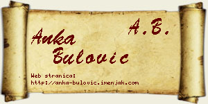 Anka Bulović vizit kartica